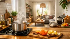 Orangenschalen, Zitrone und Zimt auskochen: so duftet die Wohnung in Minuten frisch