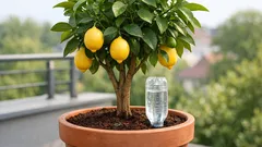 Der Flaschen-Trick am Zitronenbaum: so gelingt die DIY-Tropfbewässerung im Sommer