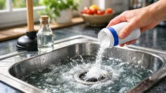 Abfluss verstopft: der 5-Tropfen-Trick mit Natron und Essig für die Küchenspüle