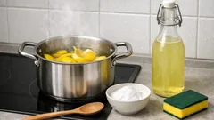 Zitronenschalen und Natron auskochen: der einfache Küchenreiniger gegen Fett und Gerüche